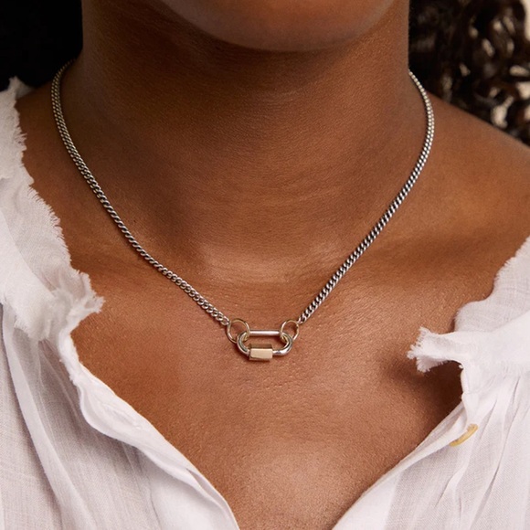 marla aaron Not So Heavy Curb Chain in Silver Necklace 16” - Picture 3 of 4